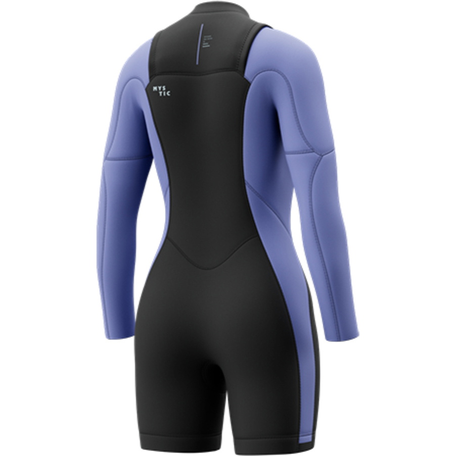 2026 Mystic Frauen Haven 3/2mm Doppelter Brustreißverschluss Langärmel Shorty Neoprenanzug 35000.270044 - Iris Blue
